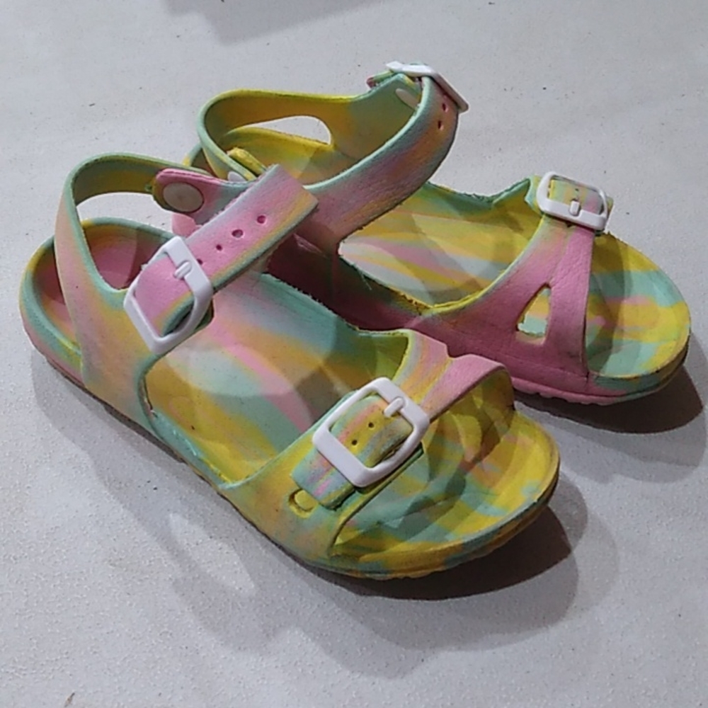 Pastel rainbow sandals